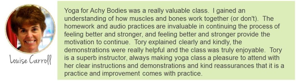 Yoga for Achy Bodies Testimonial